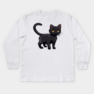 Black Cat Kids Long Sleeve T-Shirt